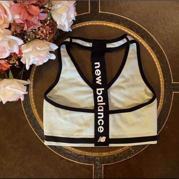 New Balance T-Strap Logo Sports Bra SMALL - Picture 2 of 2